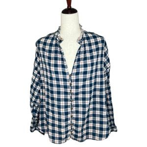 Pilcro by Anthropologie plaid top size large